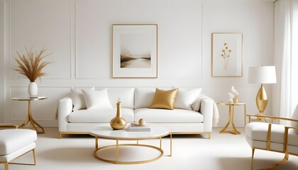 white and gold theme modern interior design