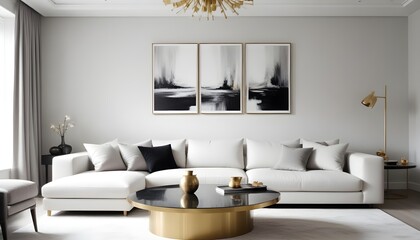 white and gold theme modern interior design