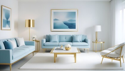 Fototapeta premium white and gold theme modern interior design