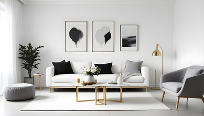 white and gold theme modern interior design