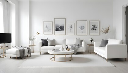 white and gold theme modern interior