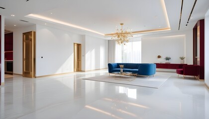 white and gold theme modern interior