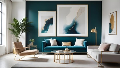 white and gold theme modern interior
