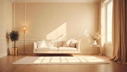 white and gold theme modern interior