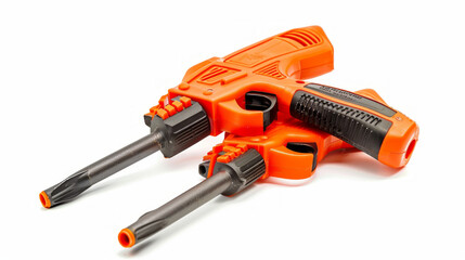 Paintless dent repair glue guns for applying adhesive isolated on white background