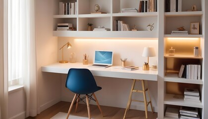 Fototapeta premium white and gold theme modern interior design