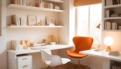 Fototapeta premium white and gold theme modern interior design