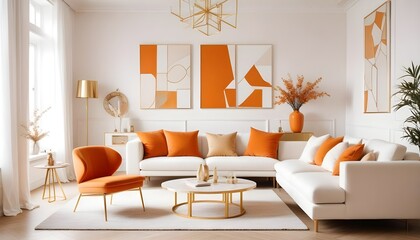 white and gold theme modern interior design