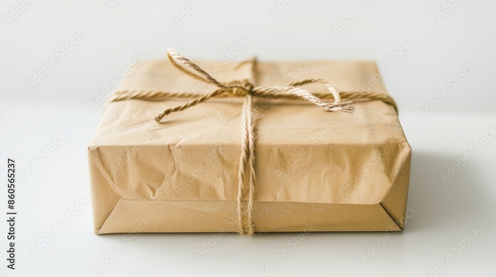 Poster empty parcel on white background for e-commerce generative ai