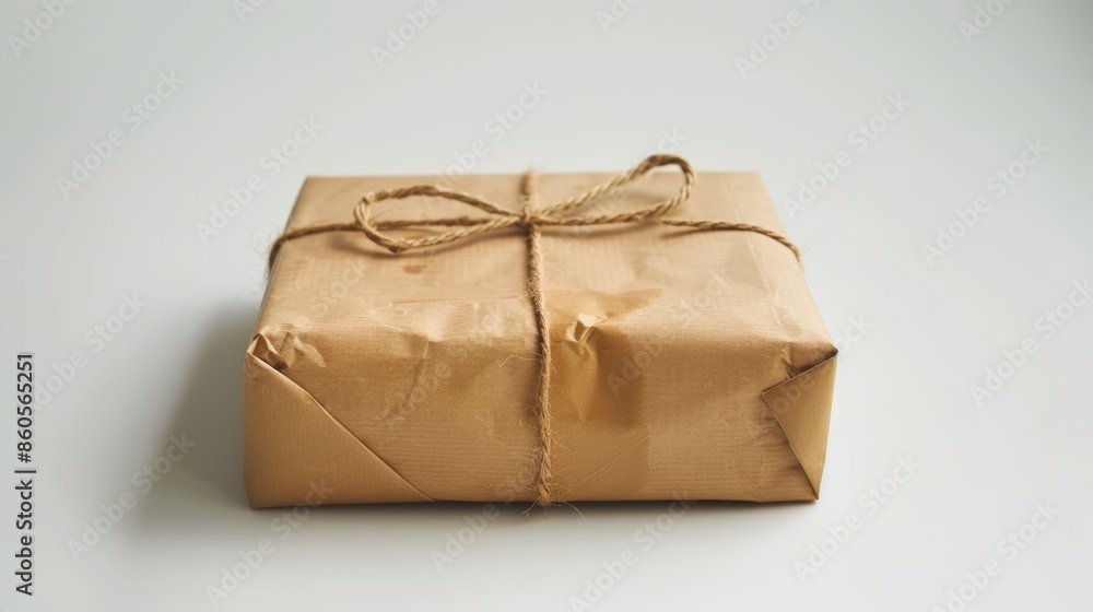 Poster empty parcel on white background for e-commerce generative ai
