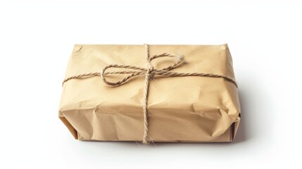 Empty Parcel on White Background for E-commerce Generative AI