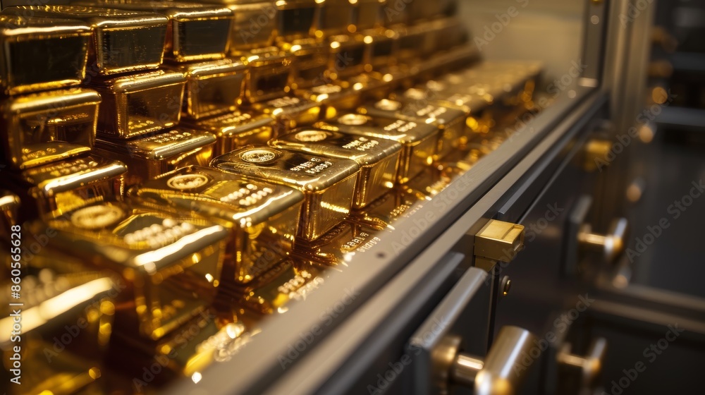 Poster wealth storage in a secure bank vault generative ai