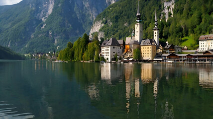 Fototapeta premium beautiful travel destiny Hallstatt, Austria