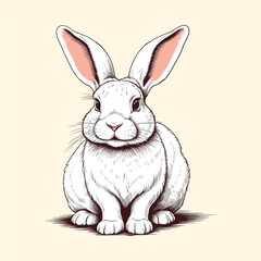 Cute Bunny Illustration Hand Drawn Illustration