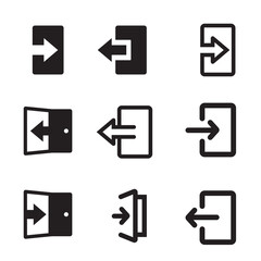 Set of login and logout icons. Collection sign in and sign out symbol