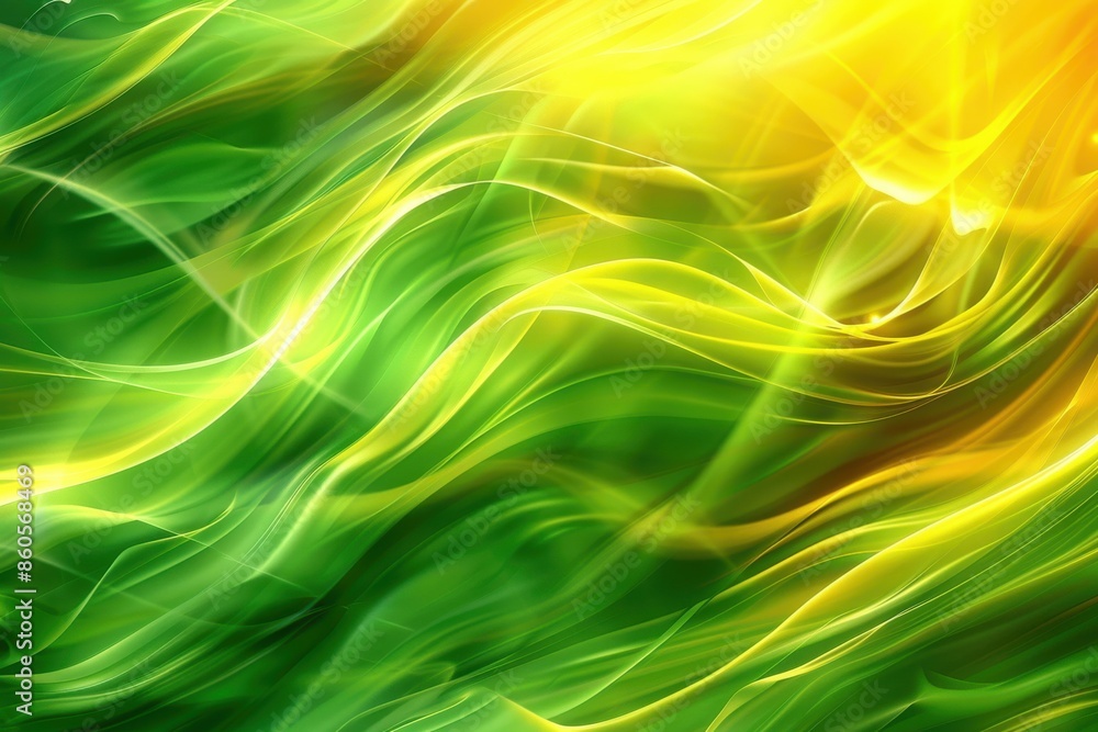 Aufkleber vivid green and yellow waves in the background image vital for your design concepts and projects to 