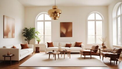 white and gold theme modern interior