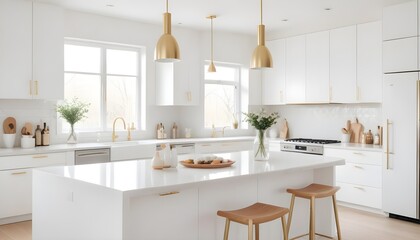 white and gold theme modern interior design