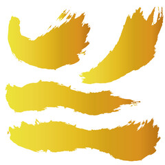 和風素材　筆で描かれた金色の線のイラスト　ベクター