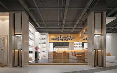 3d render of modern fashion shop