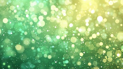 Obraz premium A vibrant green bokeh background with soft, circular light spots creating a fresh, dreamy, and out-of-focus effect.