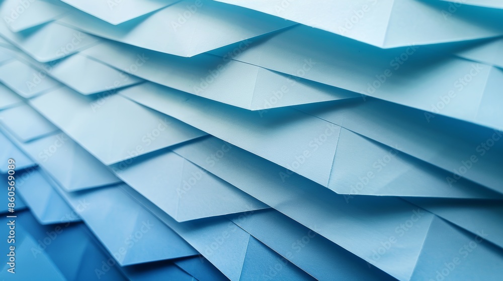 Aufkleber soothing blue gradient background with paper folds for relaxation generative ai