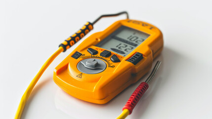 Multimeter for measuring electrical currents and voltages isolated on white background