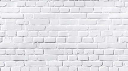 Fototapeta premium White brick wall with a clean, uniform texture and seamless pattern, creating a minimalist and modern backdrop, isolated on white.