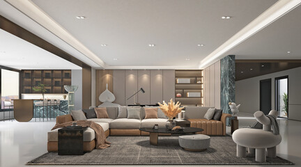 3d render of modern living room © murattellioglu