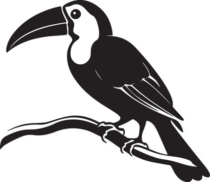 recommend clip art: Toucan Silhouette Vector Illustration White Background