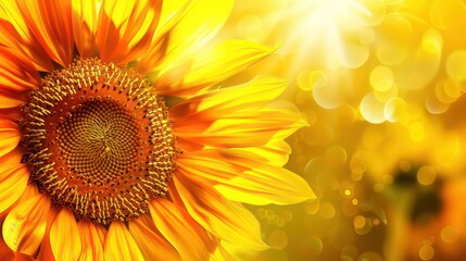 Fototapeta premium A vibrant close-up shot of a sunflower in full bloom