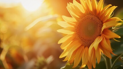 Fototapeta premium A vibrant close-up shot of a sunflower in full bloom