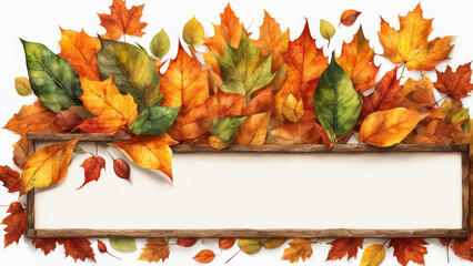 Background with autumn leaves and a place to copy the text.
