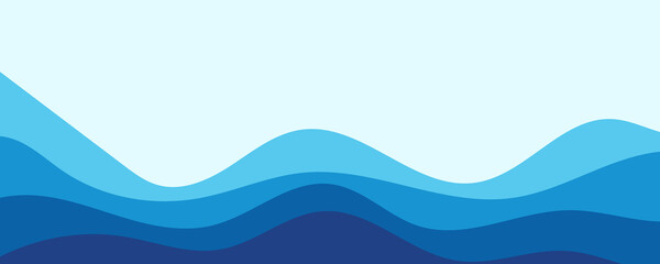 Sea waves layered vector background illustration and sea beach vector illustration.
