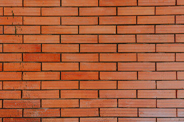 Brick wall with red brick, red brick background.