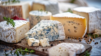 Delicate Beauty of Assorted Cheese Generative AI