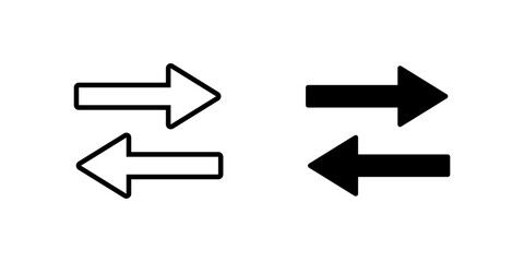 Switch icon. Sync arrows symbol. Exchange vector illustration. Transfer pictogram. Mix sign. Swap outline icon. Deal and trade symbol. Reverse sign. Two directions arrows.