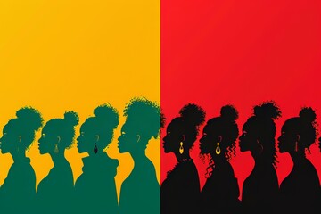 Black Women Silhouettes. juneteenth Freedom day