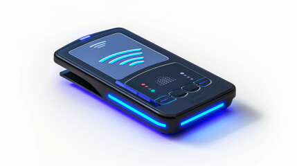 Contactless card reader tester for verifying NFC functionality isolated on white background