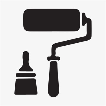 recommend clip art: Paint roller icon vector illustration on a White Background