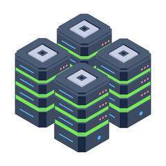 Fototapeta premium Ready to use isometric icon of data servers