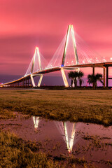 Obraz premium Arthur Ravenal Bridge at twilight, Charleston South Carolina