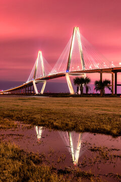Arthur Ravenal Bridge at twilight, Charleston South Carolina
