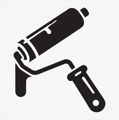 Paint roller icon vector illustration on a White Background