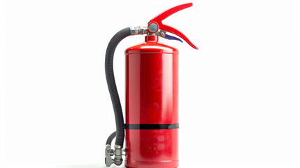 Fire extinguisher for handling potential fires during ATM servicing isolated on white background