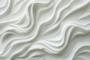 Obraz premium Gypsum texture art on white wall for decorative wave relief
