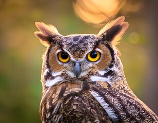 Naklejka premium A Baby Owl Perched Within the Protective Wings of Its Mother Owl:
