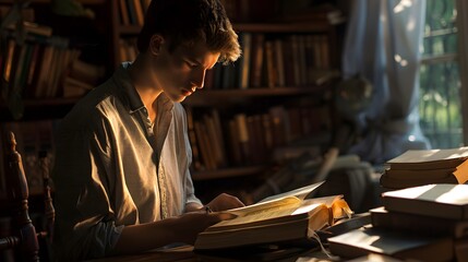 A teenager immersed in religious study and contemplate the meaning of life