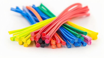 Fototapeta premium Cable ties for organizing and securing wiring within ATMs isolated on white background