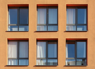 Obraz premium Fassade eines Wohnheimes als Unterkunft für Studenden einer Universität in Magdeburg